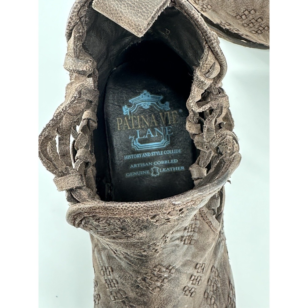 PATINA VIE BY LANE COWGIRL ANKLE BOOTIES WOMEN'S SIZE 7.5 BROWN - Picture 11 of 13